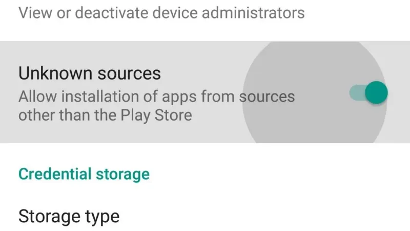 Android System Settings Toggle for Install Unknown Apps